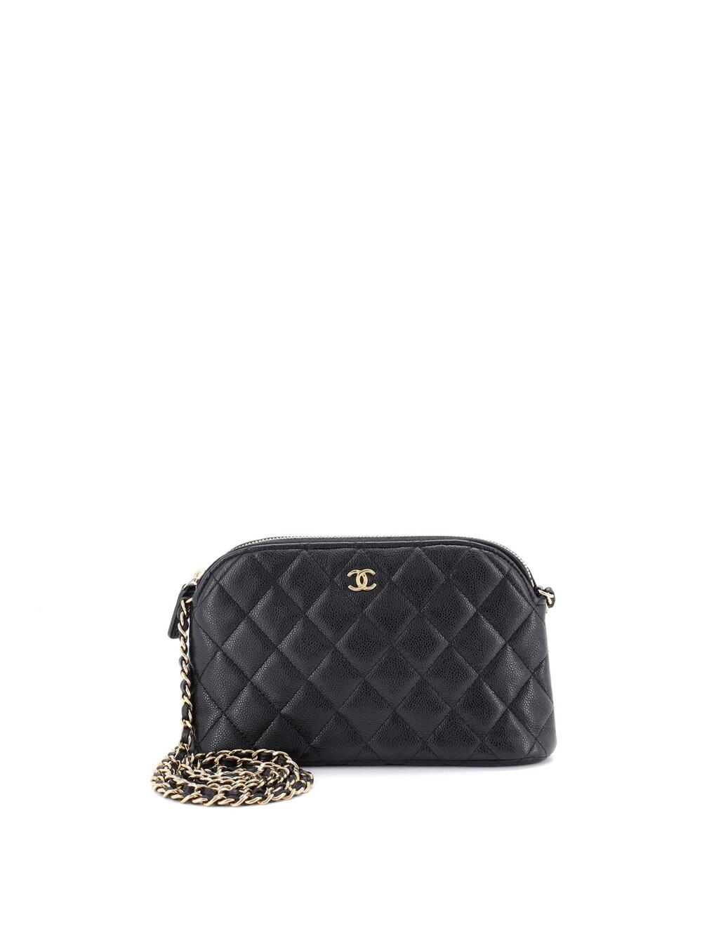 Chanel Cc Dome Zip Clutch With Chain #260993C45B